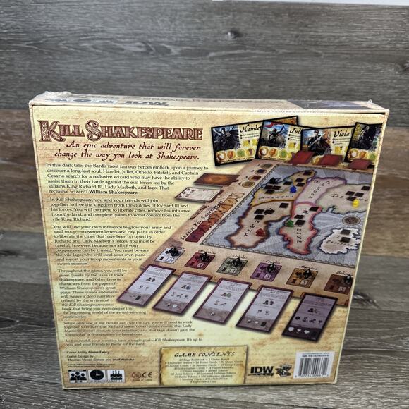 KILL SHAKESPEARE BOARD GAME IDW 2014 IDW GAMES BRAND~ NEW SEALED IN BOX - Picture 4 of 6